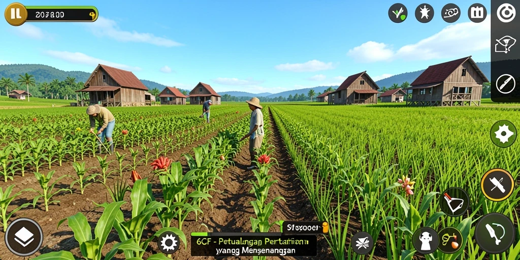 Tampilan gameplay seru dalam dunia pertanian 6CF.