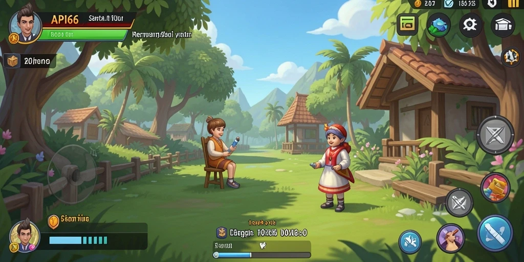 Tampilan screenshot API66 menunjukkan gameplay yang santai dan penuh warna.