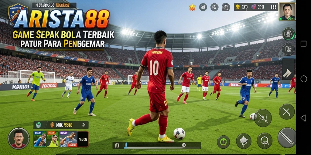 Gameplay seru ARISTA88 saat pertandingan sepak bola.