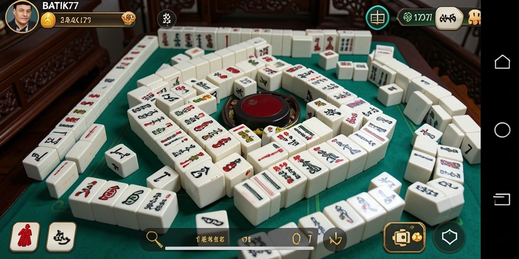 Tampilan gameplay seru BATIK77 dengan tema Mahjong yang menarik.