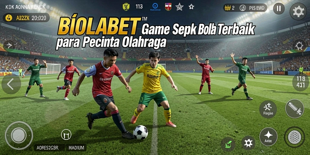 Tangkapan layar BIOLABET menampilkan aksi seru di lapangan sepak bola.