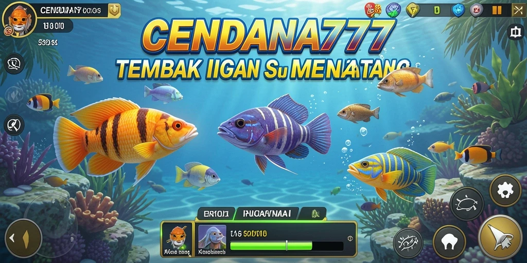 Screenshot gameplay CENDANA777 menampilkan aksi tembak ikan yang seru.