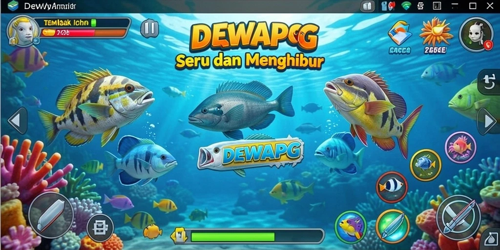 Tampilan gameplay DEWAPG yang menegangkan saat menembak ikan.
