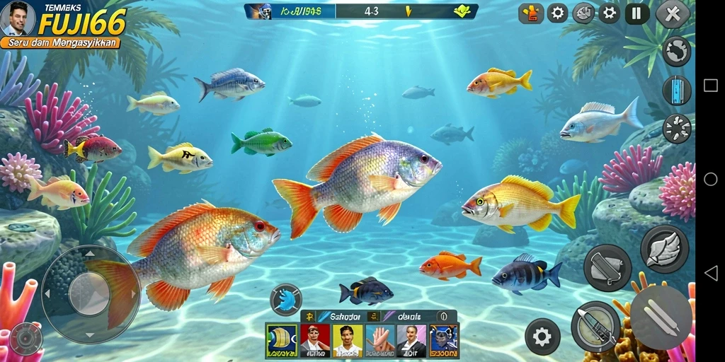 Screenshot gameplay FUJI66 dengan aksi menembak ikan yang seru.