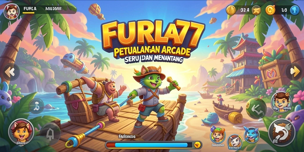 Tangkapan layar dari permainan FURLA77 menunjukkan momen intens dalam permainan Arcade.