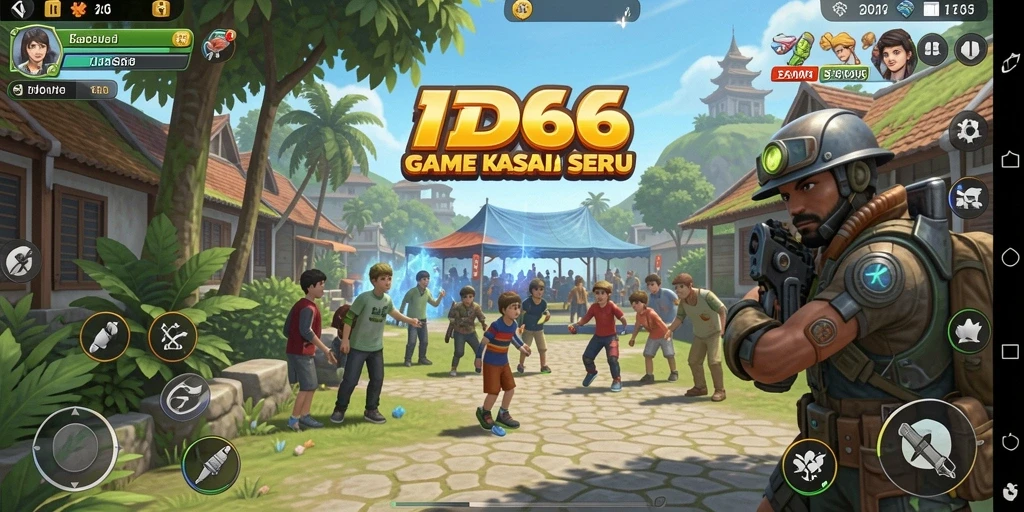 Tampilan gameplay seru dari ID66 yang penuh warna.