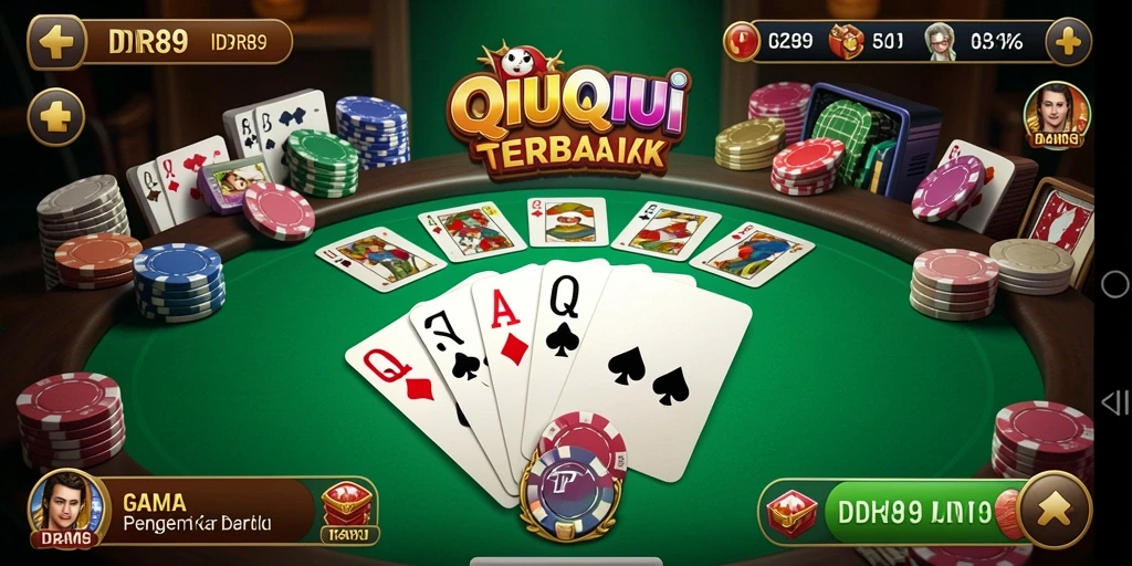 Tampilan seru gameplay QiuQiu di aplikasi IDR89.