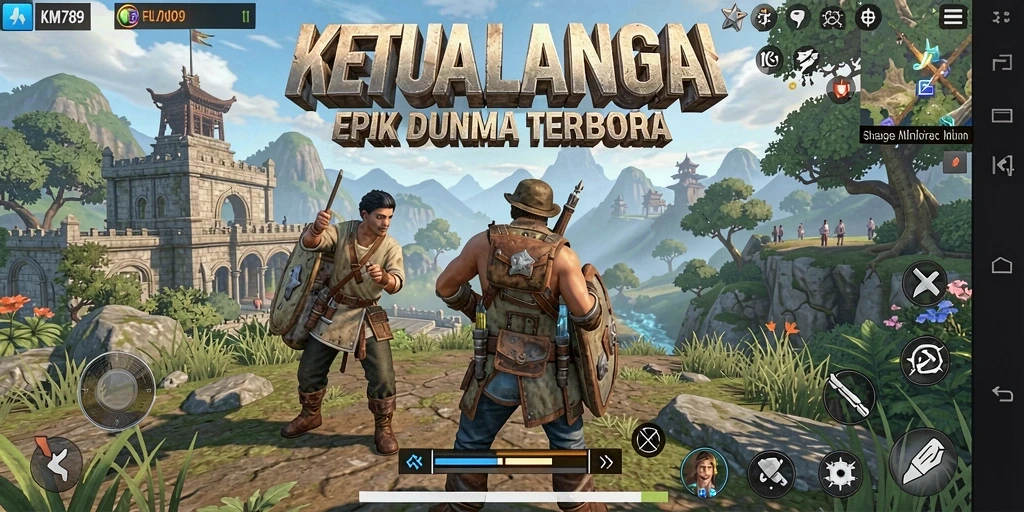 Screenshot gameplay KM789 menampilkan petualangan mendebarkan di dunia terbuka.
