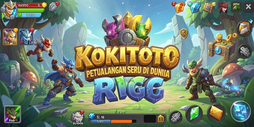 Screenshot menampilkan perjuangan epic dalam permainan RPG KOKITOTO.