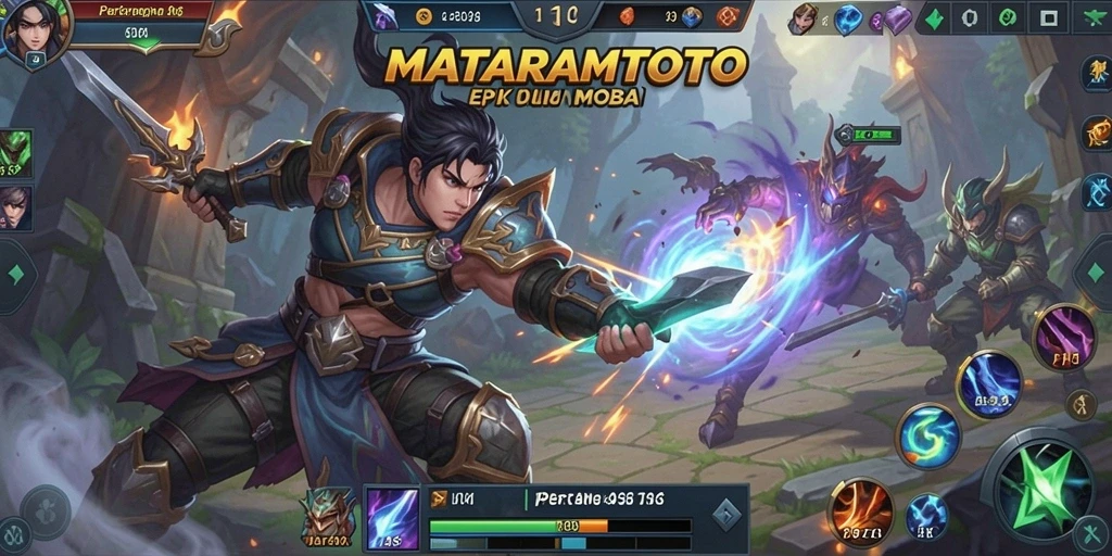 Tampilan aksi seru dalam game MOBA MATARAMTOTO