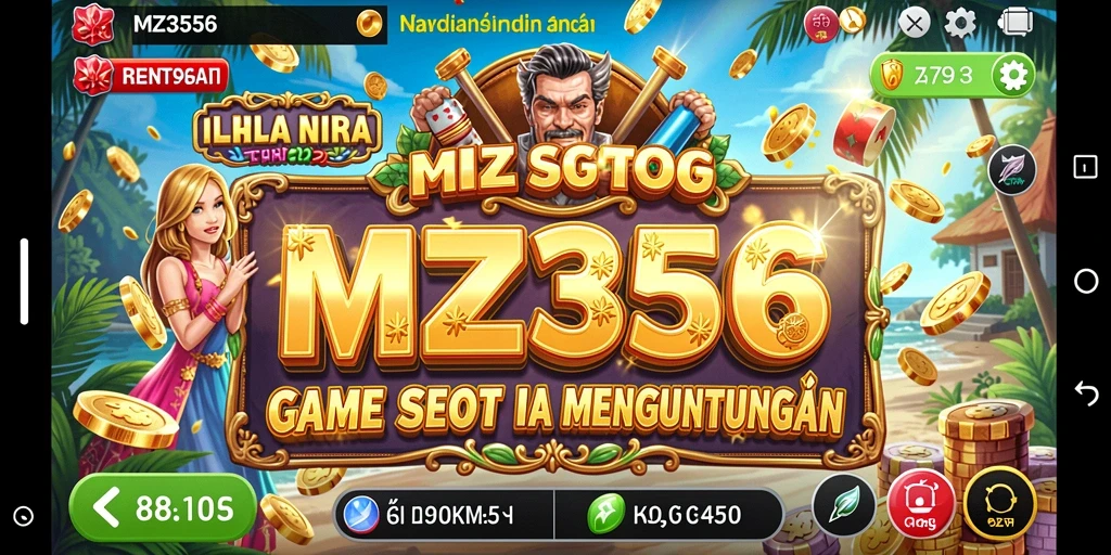 Tampilan gameplay seru dengan berbagai simbol slot.