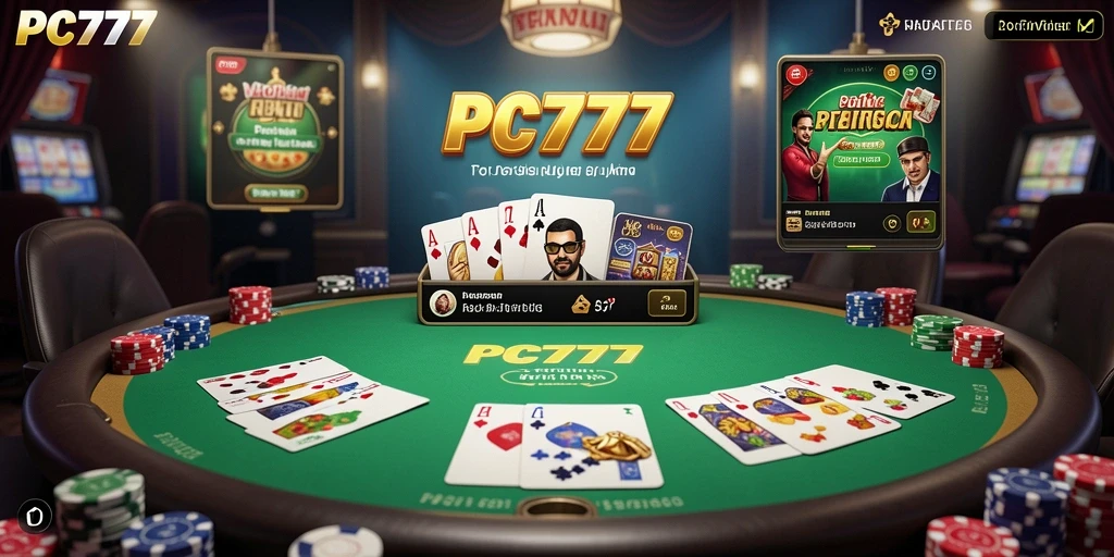 Screenshot gameplay PC777 yang penuh aksi Poker.