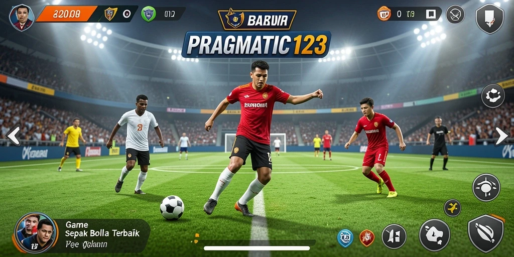 Tangkapan layar utama PRAGMATIC123 menunjukkan aksi mendebarkan dalam pertandingan sepak bola.
