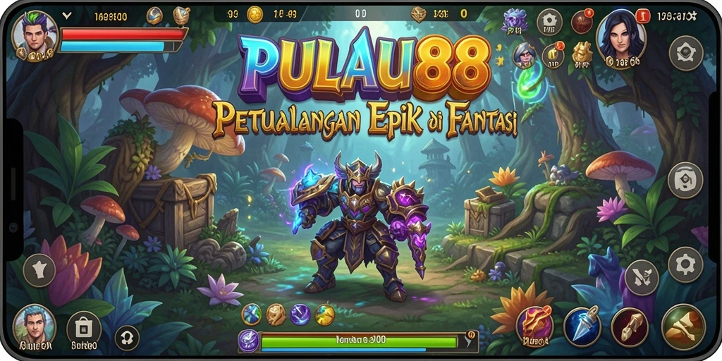 Tangkapan layar menunjukkan petualangan seru di dunia fantastis PULAU88.