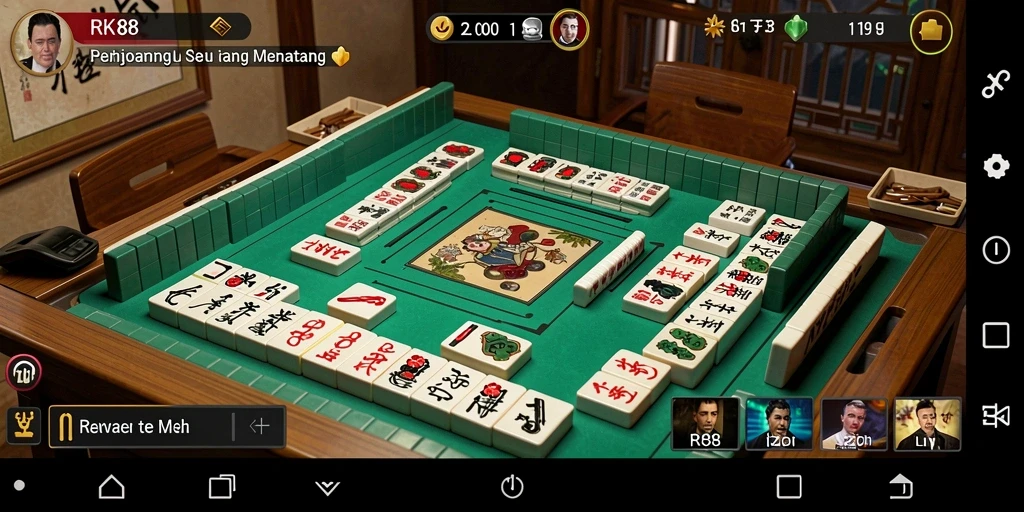 Screenshot gameplay RK88 menampilkan aksi penuh warna dalam permainan Mahjong.