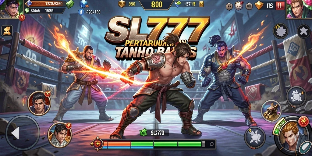 Menampilkan aksi seru dalam permainan Fighting SL777.