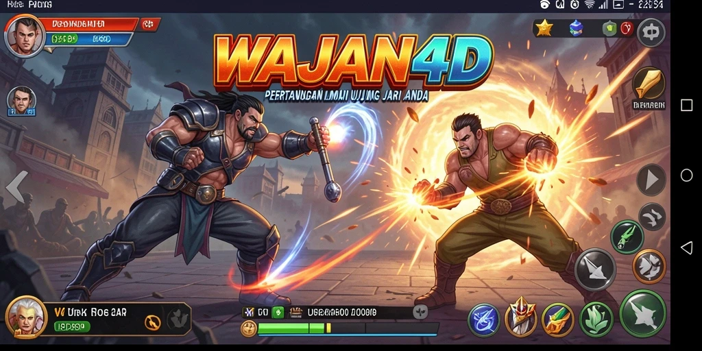 Screenshot gameplay <strong>WAJAN4D</strong> menampilkan aksi pertarungan yang intens dan mendebarkan.